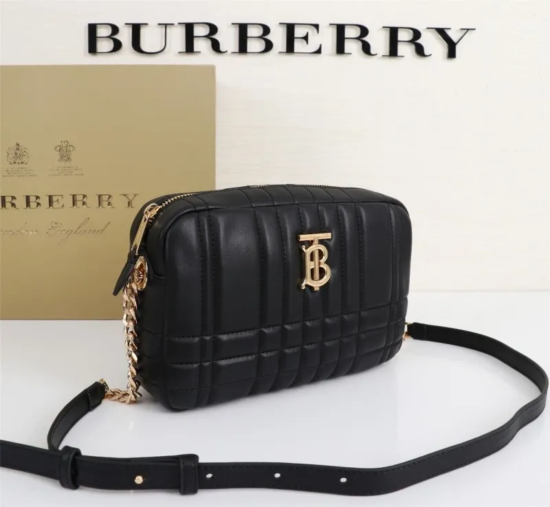Burberry Black Quilted Leather Crossbody Bag - Image 3