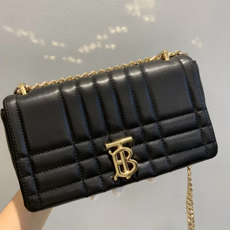 Burberry Black Quilted Chain Shoulder Bag - Image 6