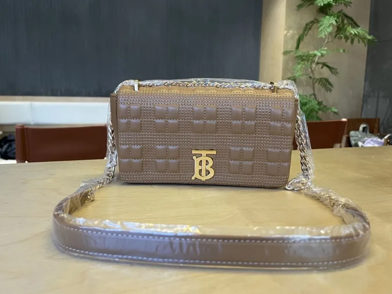 Alternative view of Burberry Brown Quilted Chain Satchel Bag
