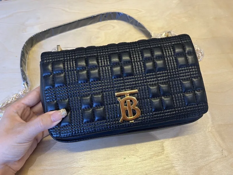 Burberry Black Quilted Chain Crossbody Bag