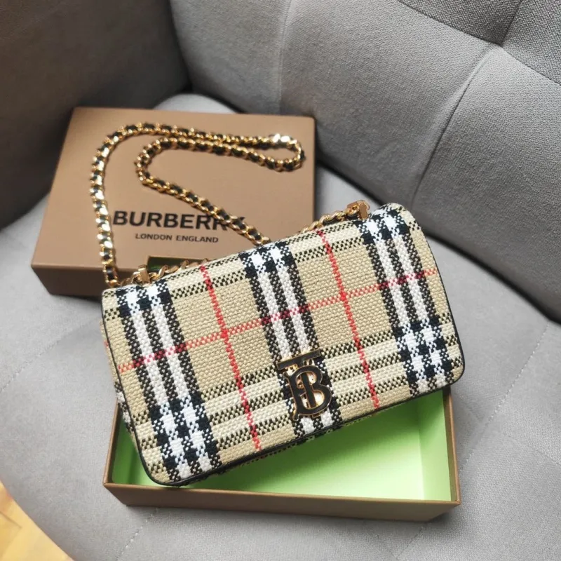 Burberry Vintage Check Chain Satchel Bag