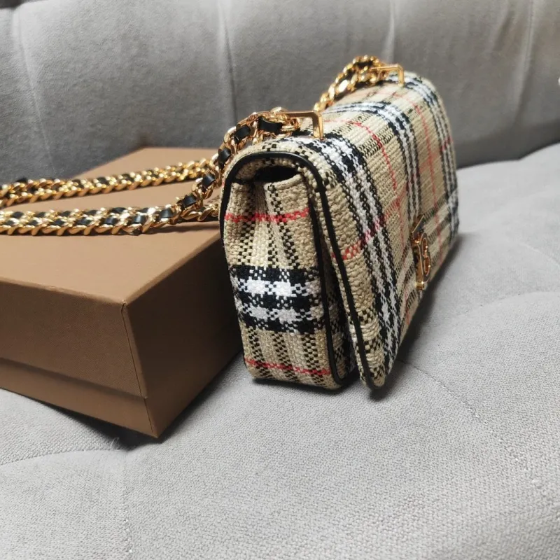 Burberry Vintage Check Chain Satchel Bag - Image 4