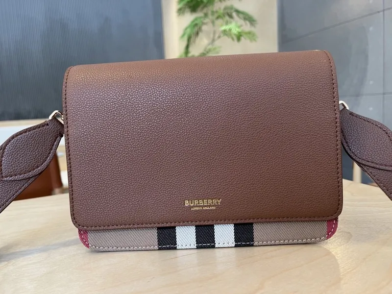 Alternative view of Burberry Brown Leather Crossbody Satchel Bag