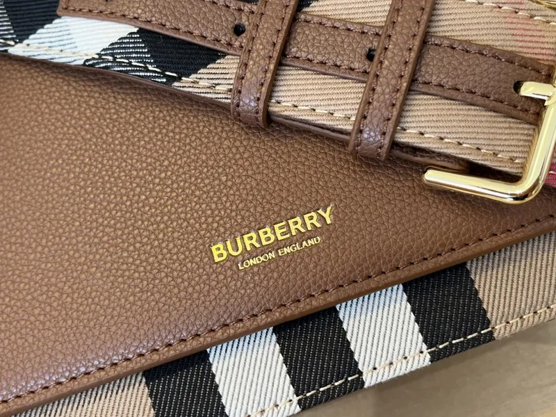 Burberry Brown Leather Crossbody Satchel Bag - Image 4