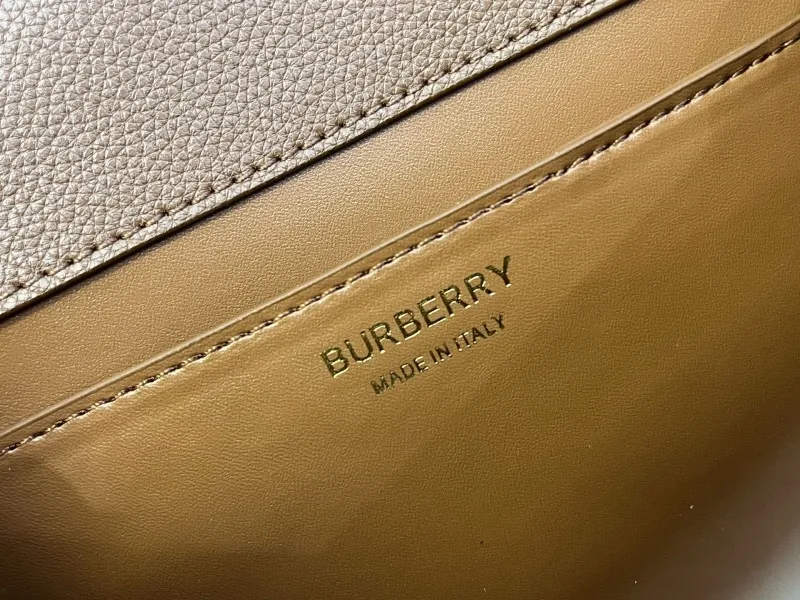 Burberry Brown Leather Crossbody Satchel Bag - Image 9