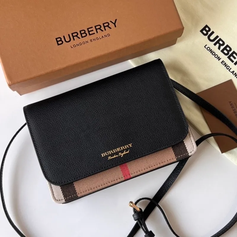 Alternative view of Burberry Black Check Crossbody Satchel Bag