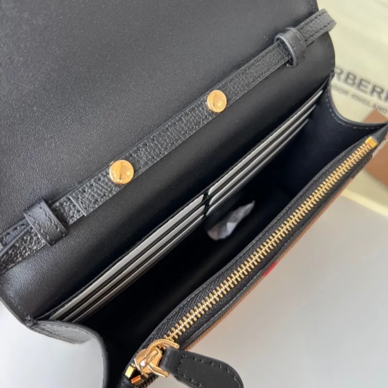 Burberry Black Check Crossbody Satchel Bag - Image 7