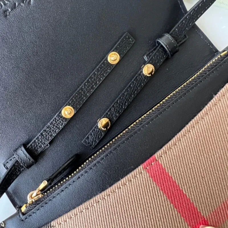 Burberry Black Check Crossbody Satchel Bag - Image 8