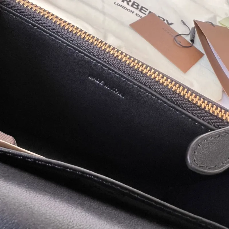 Burberry Black Check Crossbody Satchel Bag - Image 9