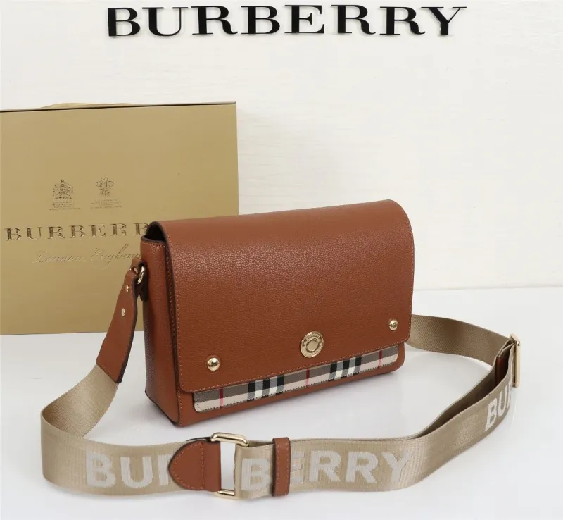 Alternative view of Burberry Brown Leather Crossbody Satchel Bag