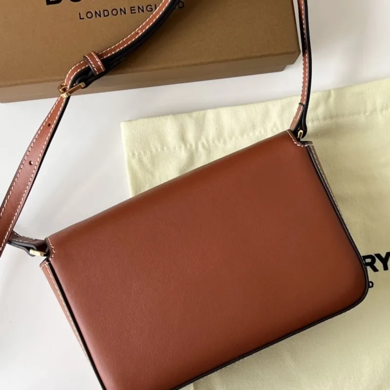 Burberry Vintage Check Brown Crossbody Satchel Bag - Image 3