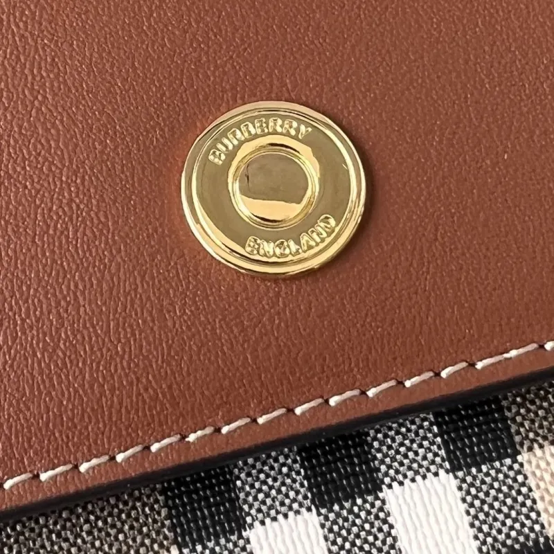 Burberry Vintage Check Brown Crossbody Satchel Bag - Image 6