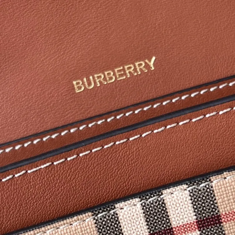 Burberry Vintage Check Brown Crossbody Satchel Bag - Image 9