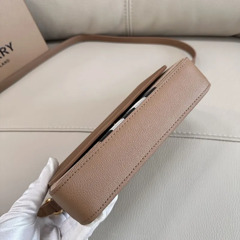 Burberry Brown Leather Crossbody Satchel Bag - Image 9