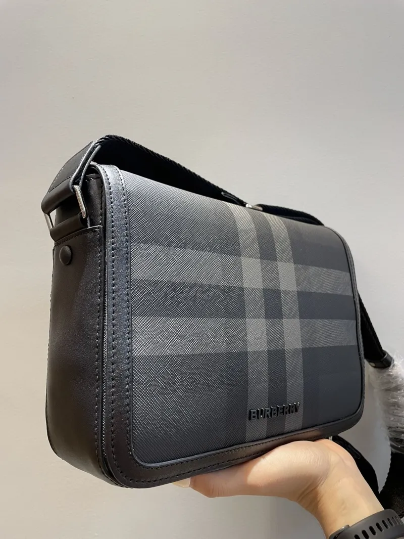 Alternative view of Burberry Black Check Crossbody Messenger Bag