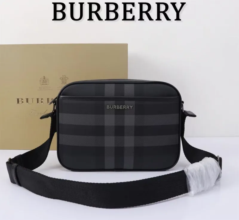 Burberry Black Check Crossbody Satchel Bag