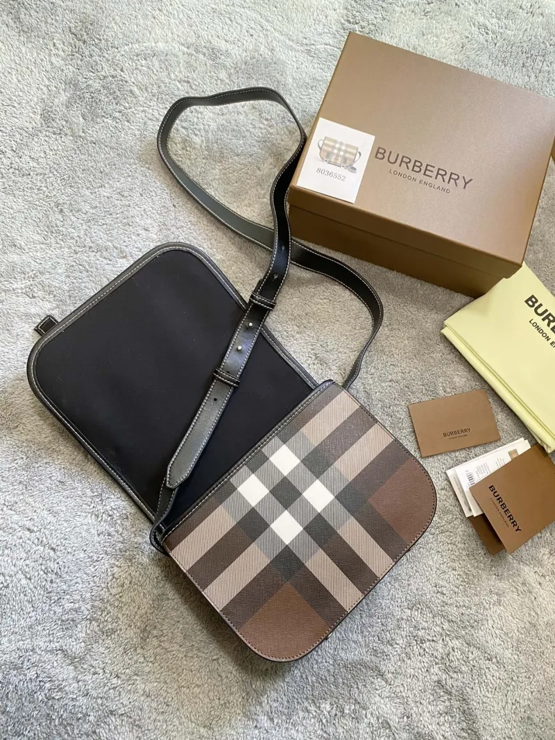 Burberry Signature Check Crossbody Satchel Bag - Image 6