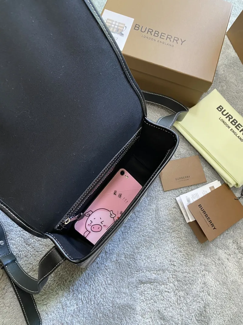 Burberry Signature Check Crossbody Satchel Bag - Image 7