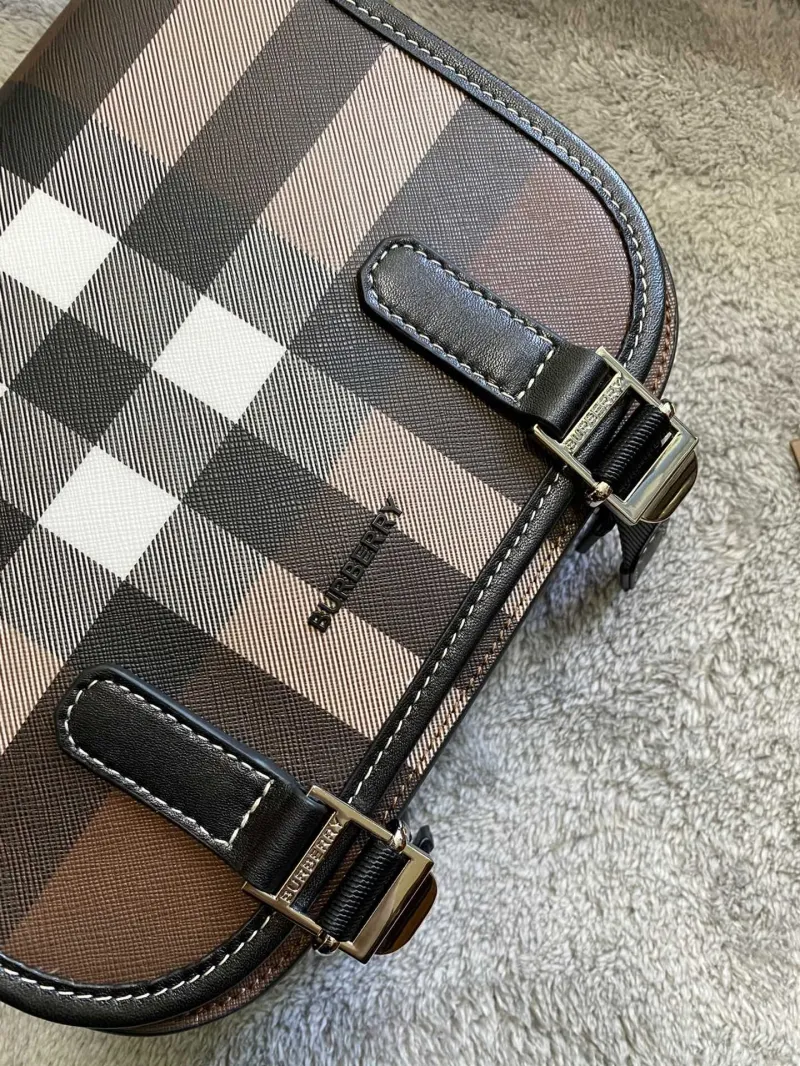 Burberry Signature Check Crossbody Satchel Bag - Image 9