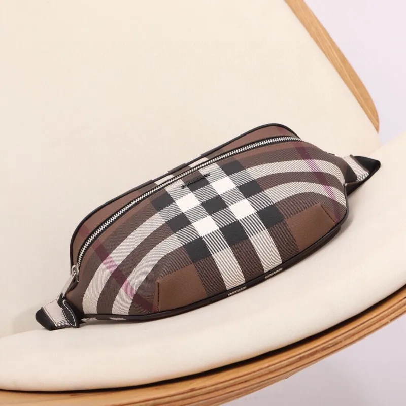 Burberry Brown Check Waist Bag - Image 8