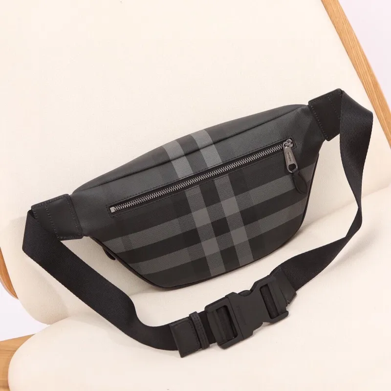 Alternative view of Burberry Black Gray Check Waist Bag