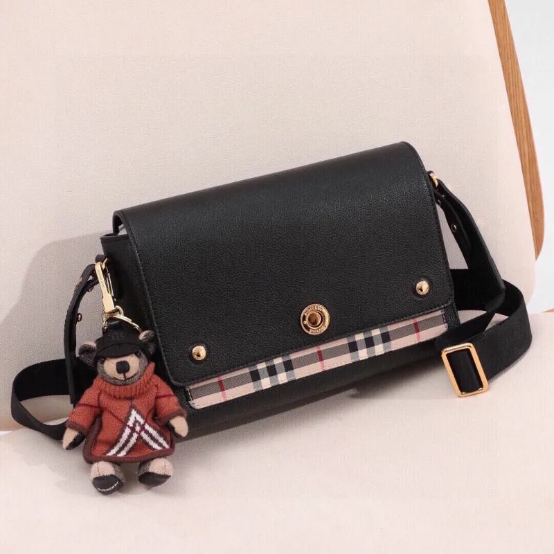 Burberry Black Leather Crossbody Satchel Bag 61