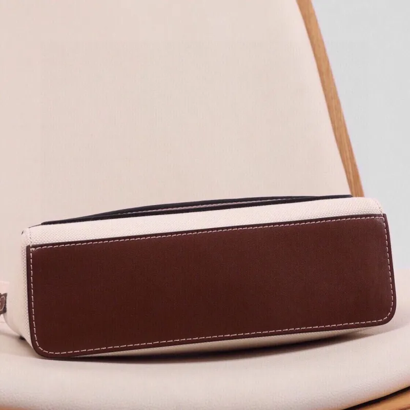 Burberry Cream Brown Trim Satchel Crossbody Bag 63 - Image 3