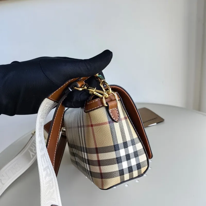 Burberry Vintage Check Satchel Crossbody Bag - Image 7