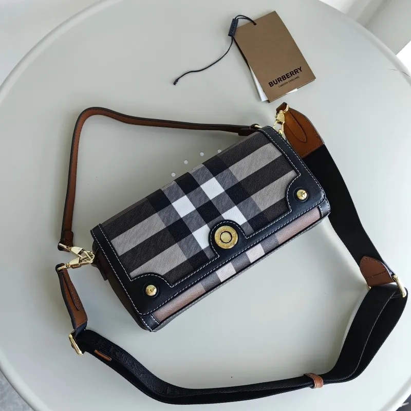 Burberry Check Satchel Crossbody Bag - Image 6