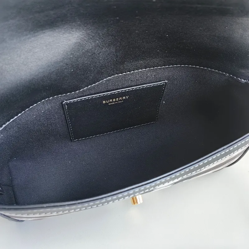 Burberry Check Satchel Crossbody Bag - Image 9