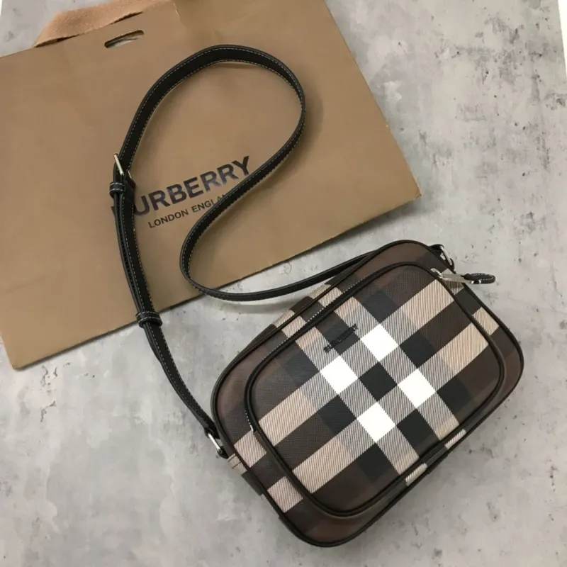 Alternative view of Burberry Dark Check Crossbody Satchel Bag