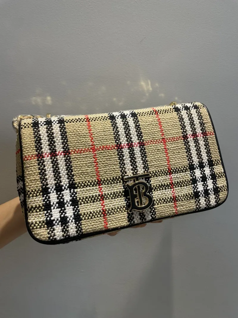 Burberry Vintage Check Chain Satchel Bag