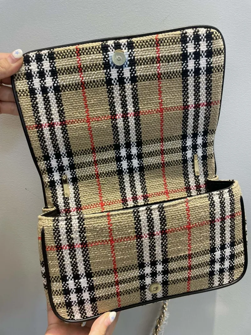 Burberry Vintage Check Chain Satchel Bag - Image 6