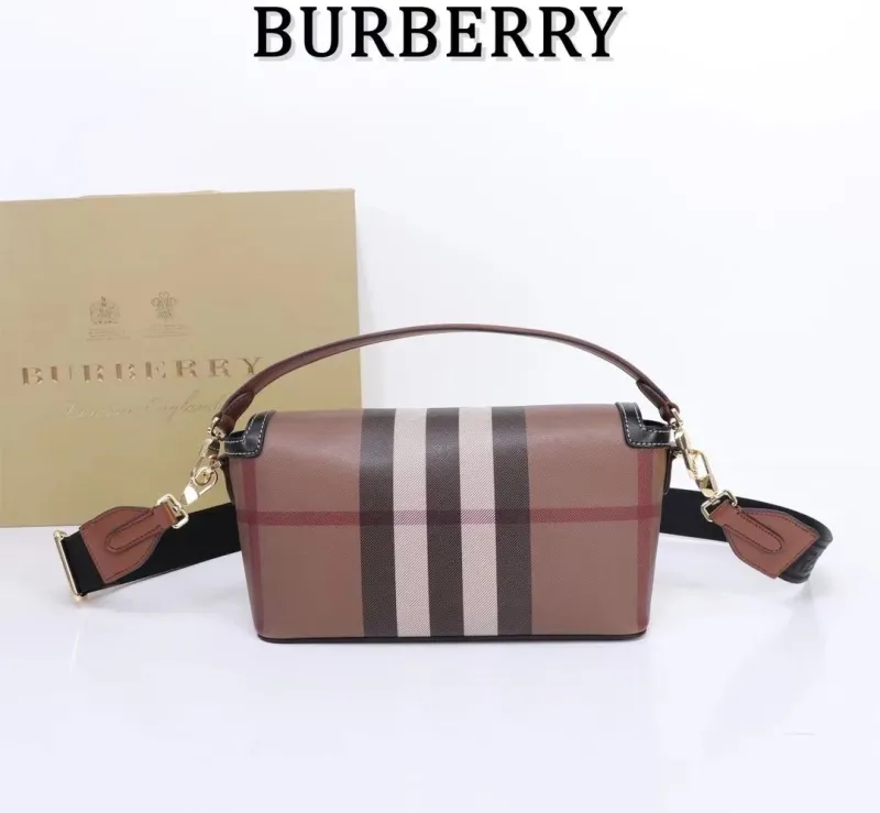 Alternative view of Burberry Brown Check Crossbody Satchel Bag