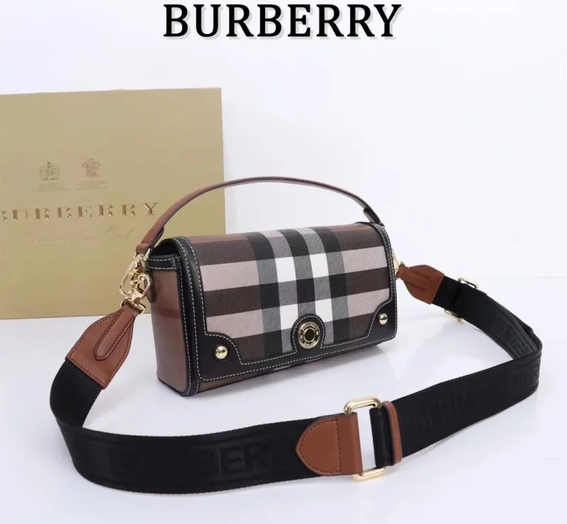 Burberry Brown Check Crossbody Satchel Bag - Image 4