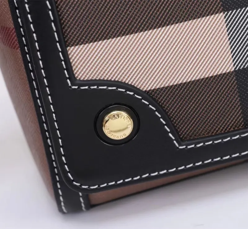 Burberry Brown Check Crossbody Satchel Bag - Image 6