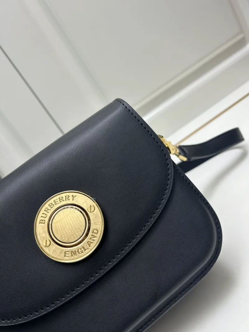 Burberry Black Leather Crossbody Satchel Bag 8375 - Image 3