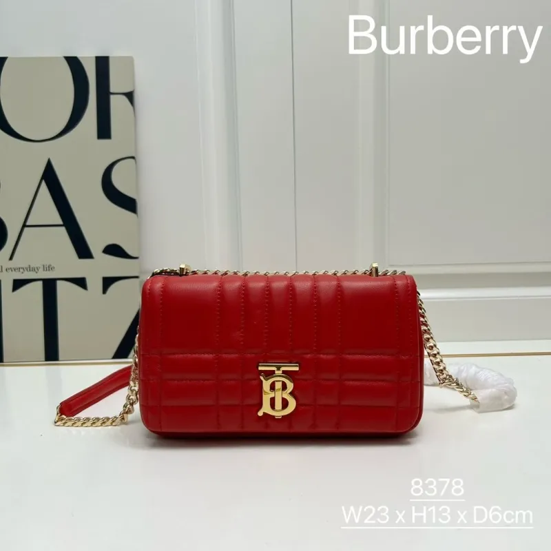 Burberry Red Quilted Satchel Bag 8378