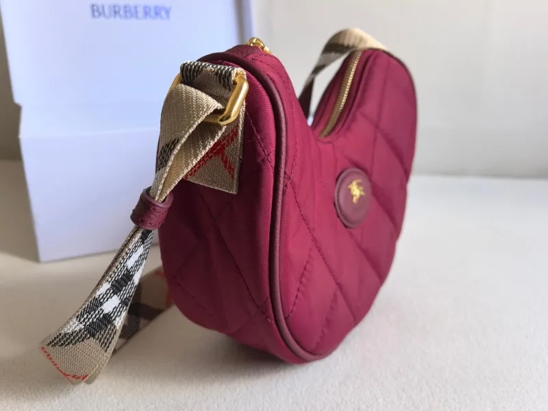Alternative view of Burberry Burgundy Quilted Crescent Shoulder Bag 88