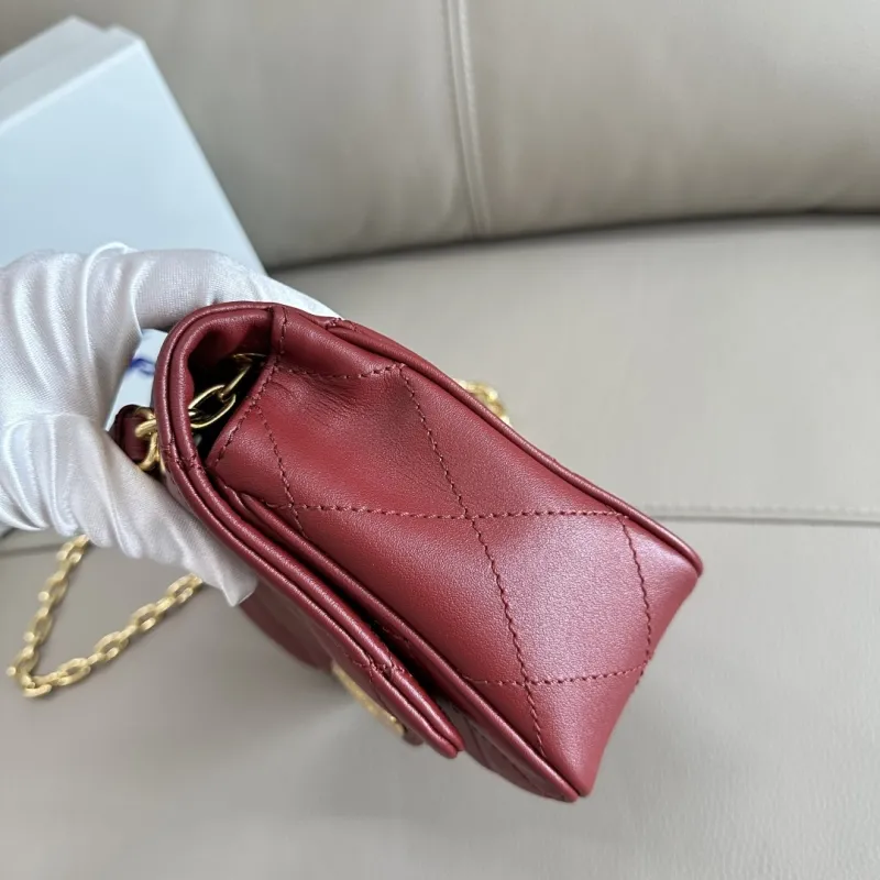 Burberry Red Quilted Satchel Bag 89 - Image 3