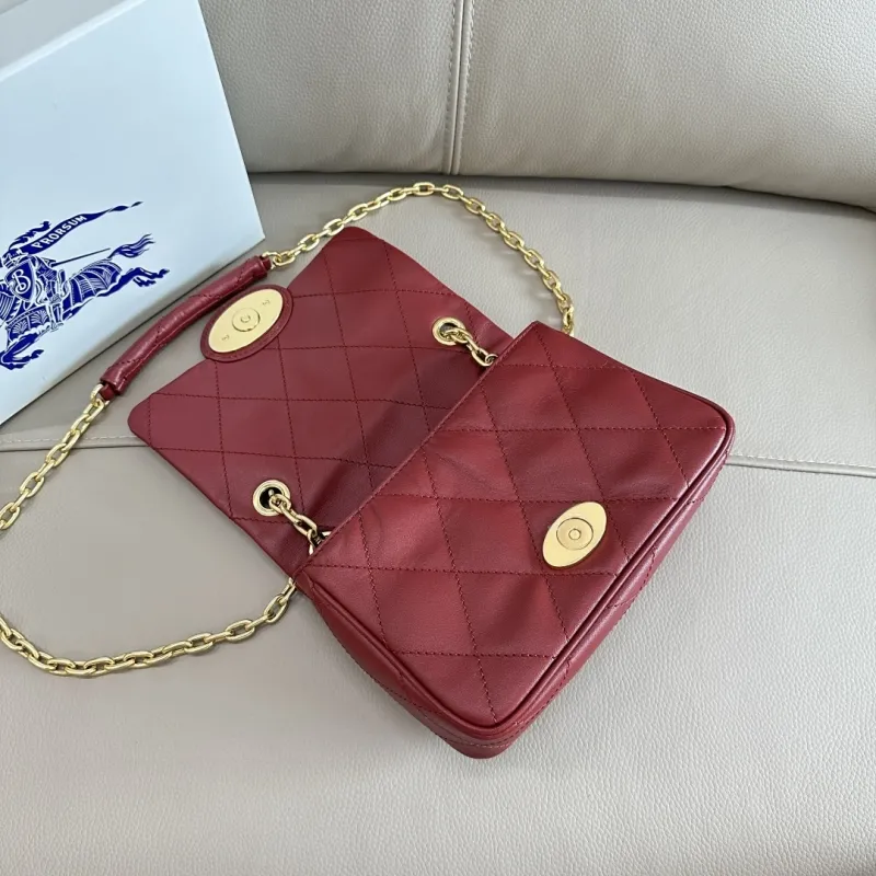 Burberry Red Quilted Satchel Bag 89 - Image 6