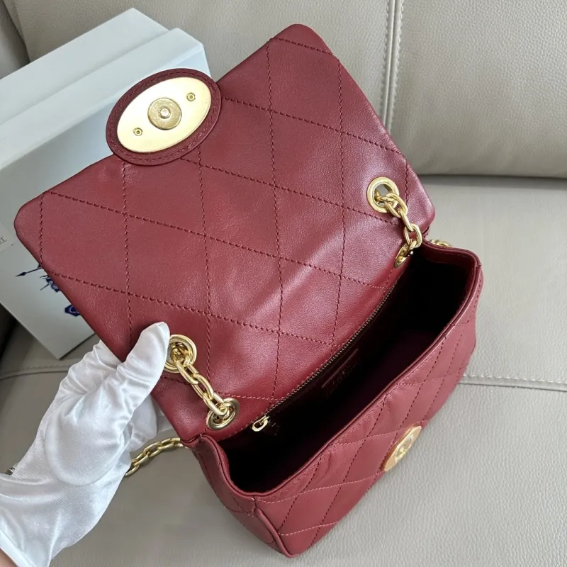 Burberry Red Quilted Satchel Bag 89 - Image 7