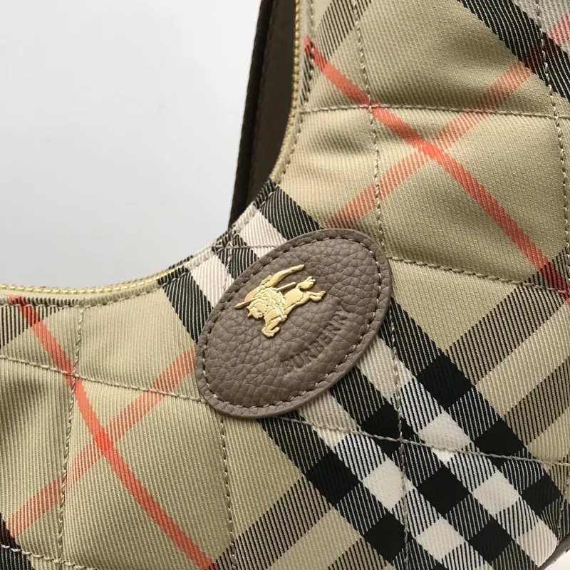 Burberry Classic Check Quilted Hobo Crossbody Bag - Image 3