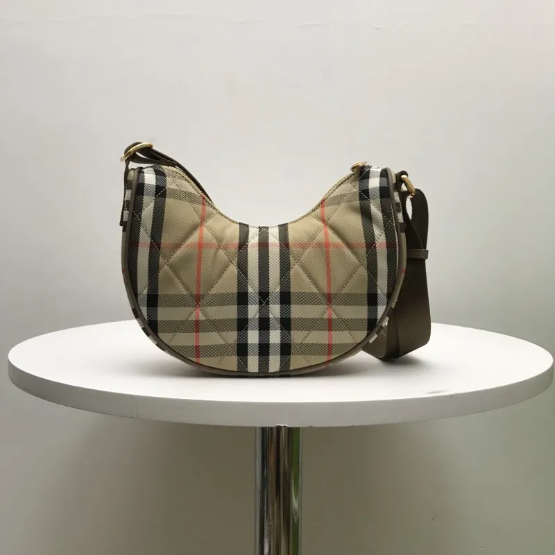 Burberry Classic Check Quilted Hobo Crossbody Bag - Image 4