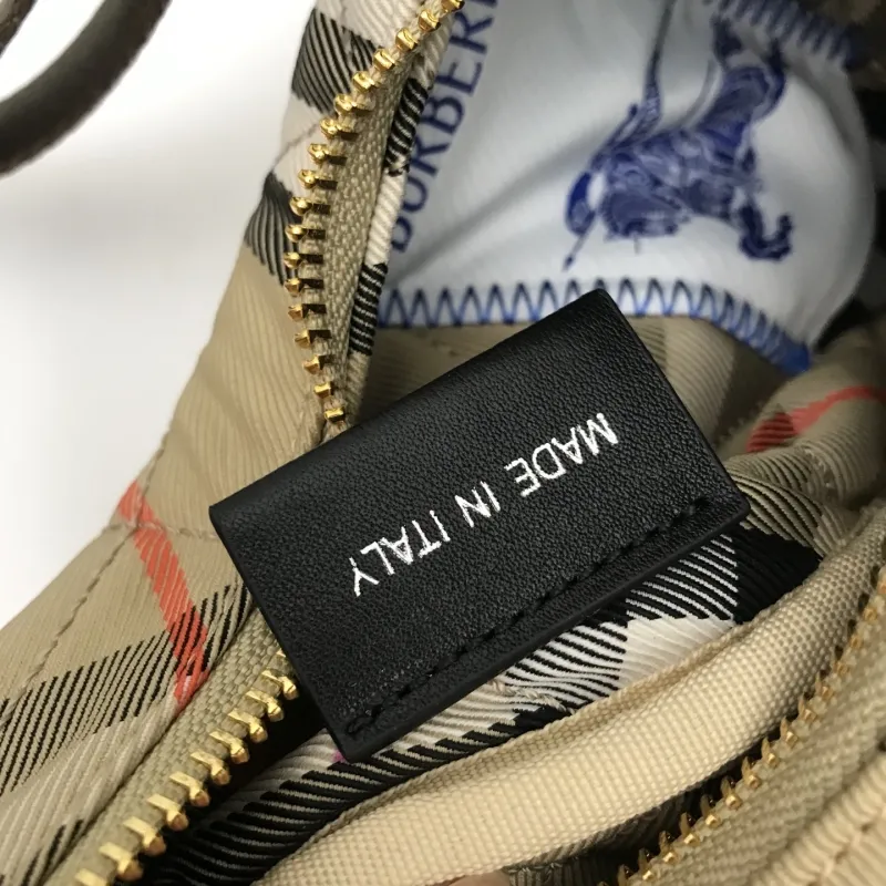Burberry Classic Check Quilted Hobo Crossbody Bag - Image 9