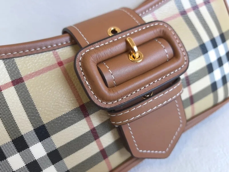 Burberry Vintage Check Satchel Bag with Extra Strap - Image 3