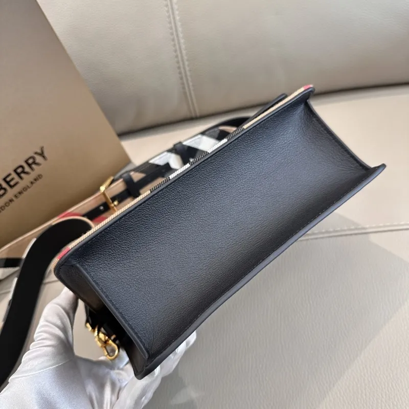 Burberry Black Leather Crossbody Satchel Bag - Image 5