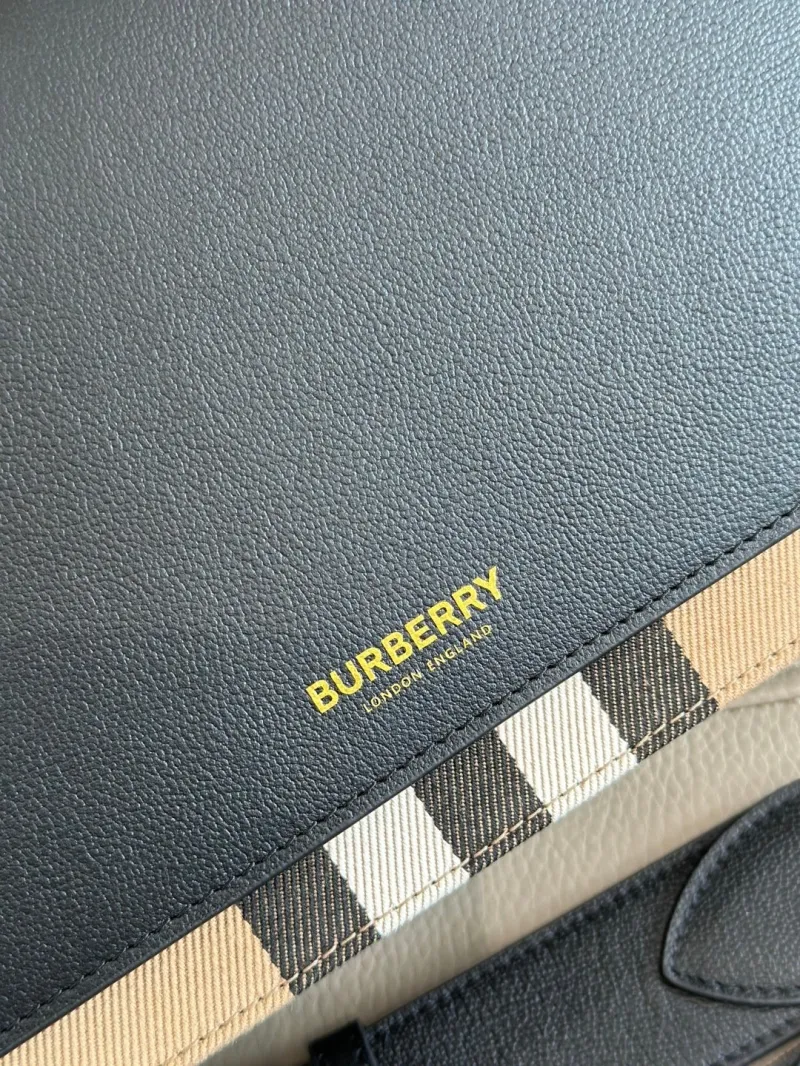 Burberry Black Leather Crossbody Satchel Bag - Image 6
