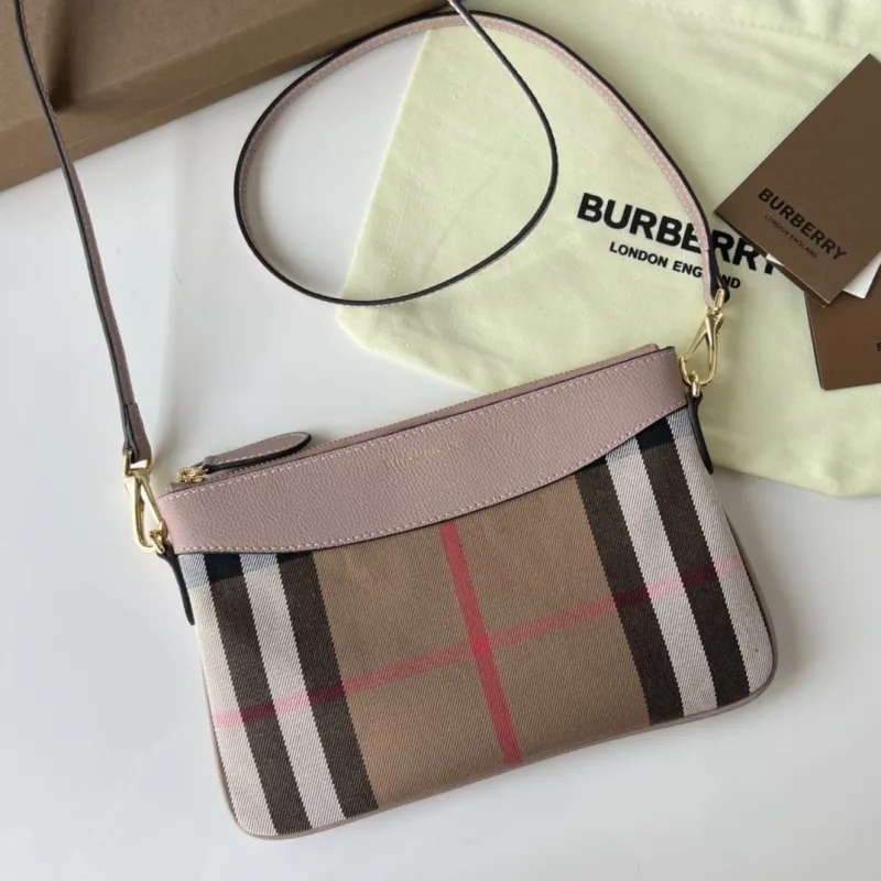 Burberry Pink House Check Crossbody Bag - Image 3