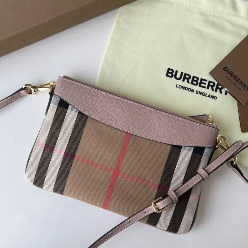 Burberry Pink House Check Crossbody Bag - Image 4